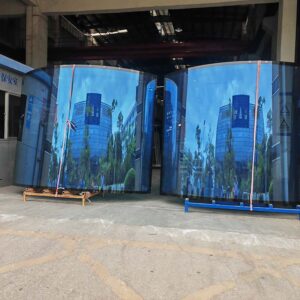 Curved Double-Chamber Insulating Glass with Low-E Coating