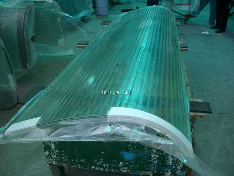 heat-bent patterned glass