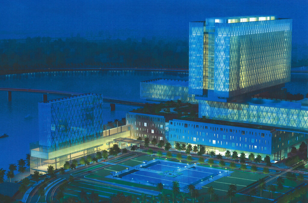 Project Name: Cleveland Clinic Abu Dhabi Project Location: Abu Dhabi Glass Area: 30,000 ㎡ Glass Configuration: LOW-E Laminated Glass, LOW-E Insulating Glass, Double LOW-E Insulating Glass, Laminated Ceramic Fritted Glass Architectural Design: IHDR Architectural