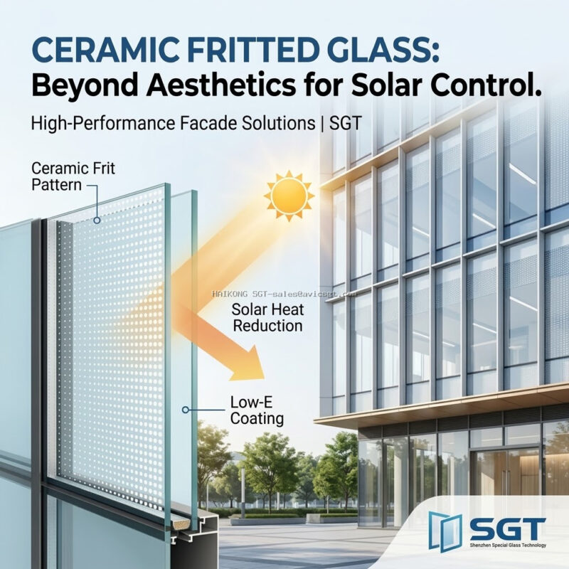 ceramic fritted glass for solar control